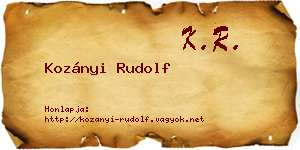 Kozányi Rudolf névjegykártya