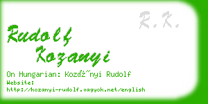 rudolf kozanyi business card